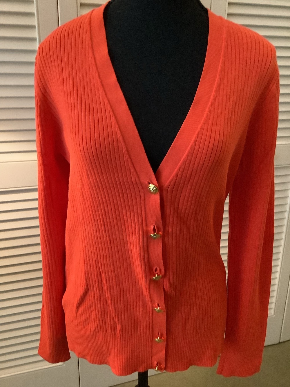 Anne Klein Cardigan - Orange - Large